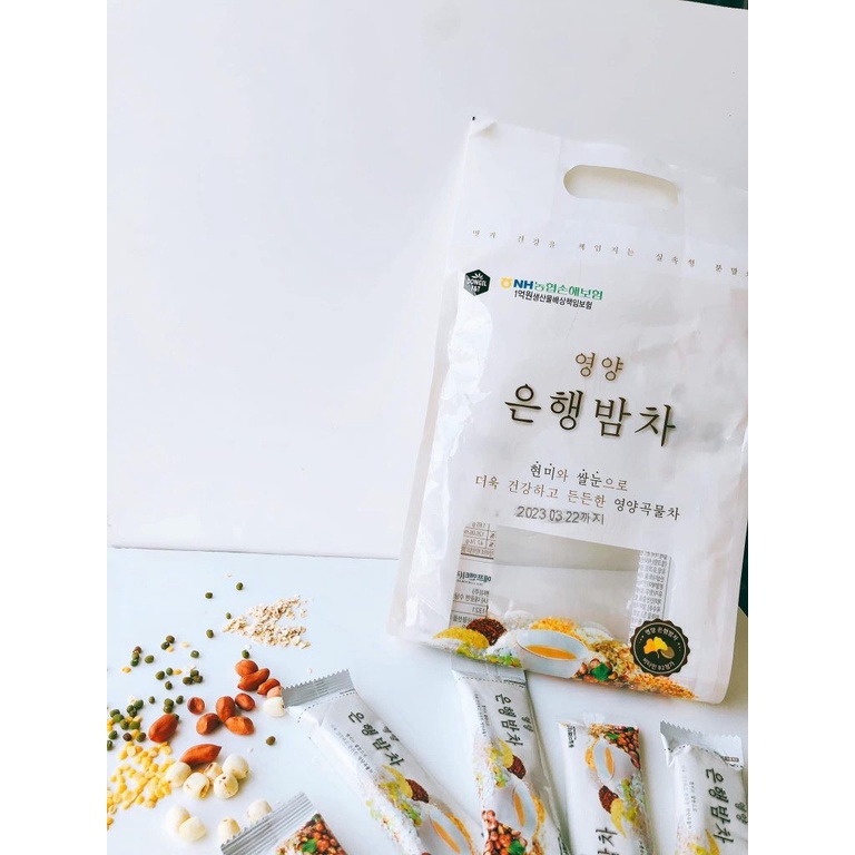 Bột ngũ cốc dinh dưỡng hạnh nhân hạt dẻ Dongil Hàn Quốc cao cấp - Túi 1100g (50 gói x 22g)