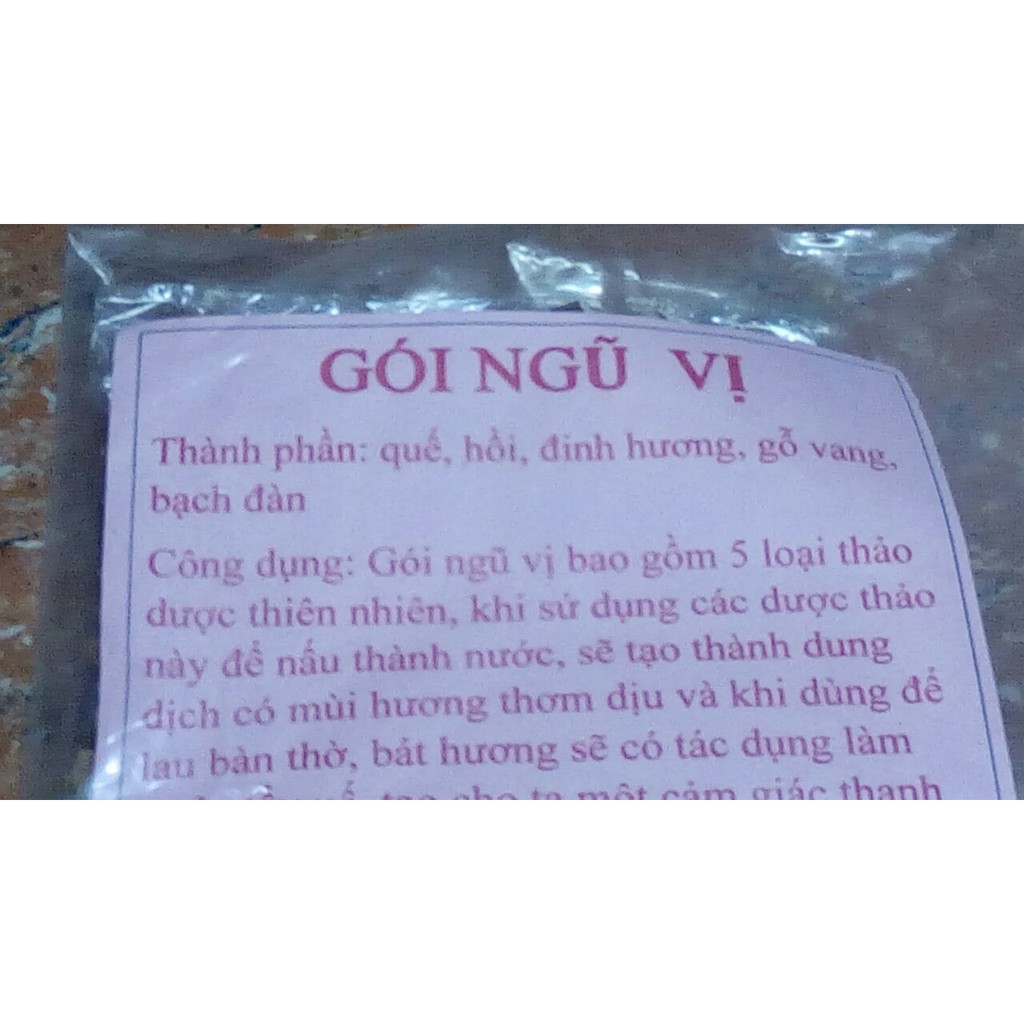 Gói ngũ vị xông nhà, tẩy uế