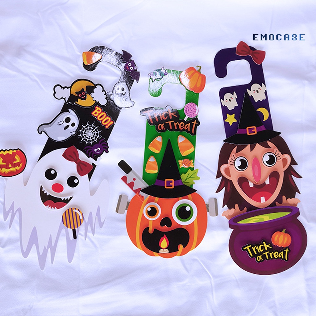 Miếng Dán Trang Trí Cửa Họa Tiết Hoạt Hình Bắt Mắt Hiệu Ứng 3D Phong Cách Halloween