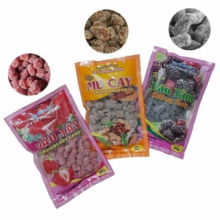 1 gói kẹo mứt dâu tây ,dau tầm, me cay đà lạt 200g