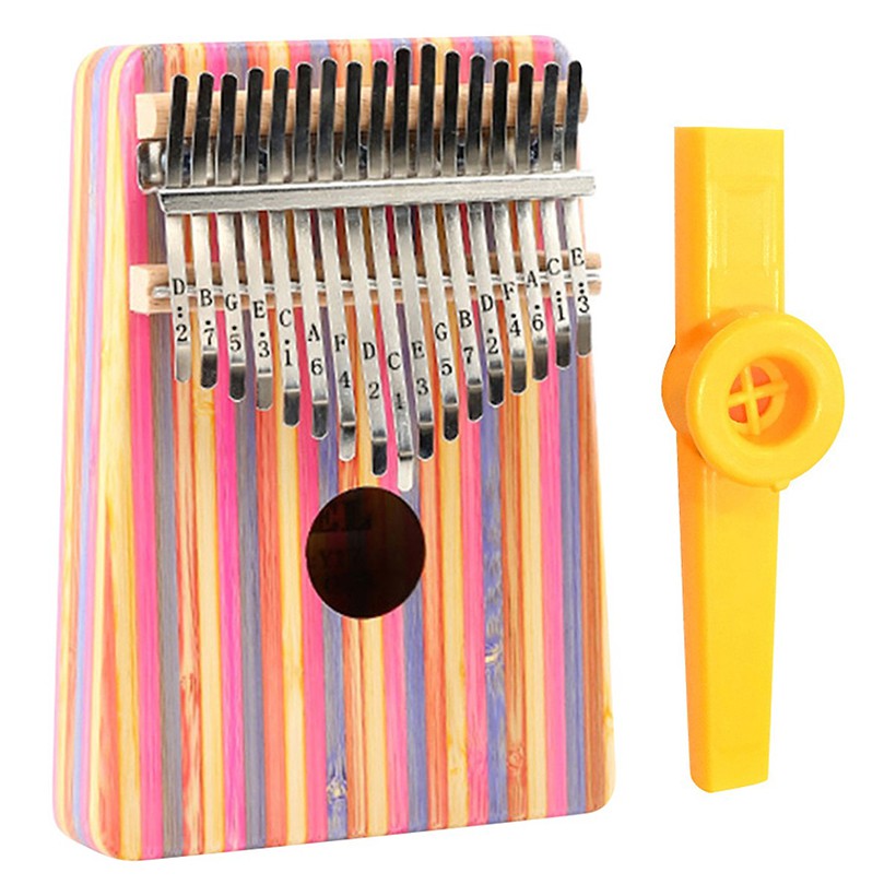 Đàn Kalimba 17 Phím Gỗ Trúc Yael Y17B-P Trúc Hồng Kèm Kèn Kazoo DreamM