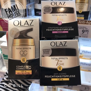 Cặp kem dưỡng da OLAZ Total Effects 7 in 1 ngày đêm Đức 50ml