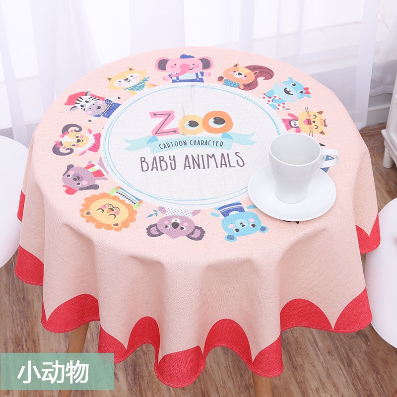 Khăn Trải Bàn Hình Tròn Bằng Vải Cotton Và Lanh Đơn Giản Phong Cách Bắc Âu