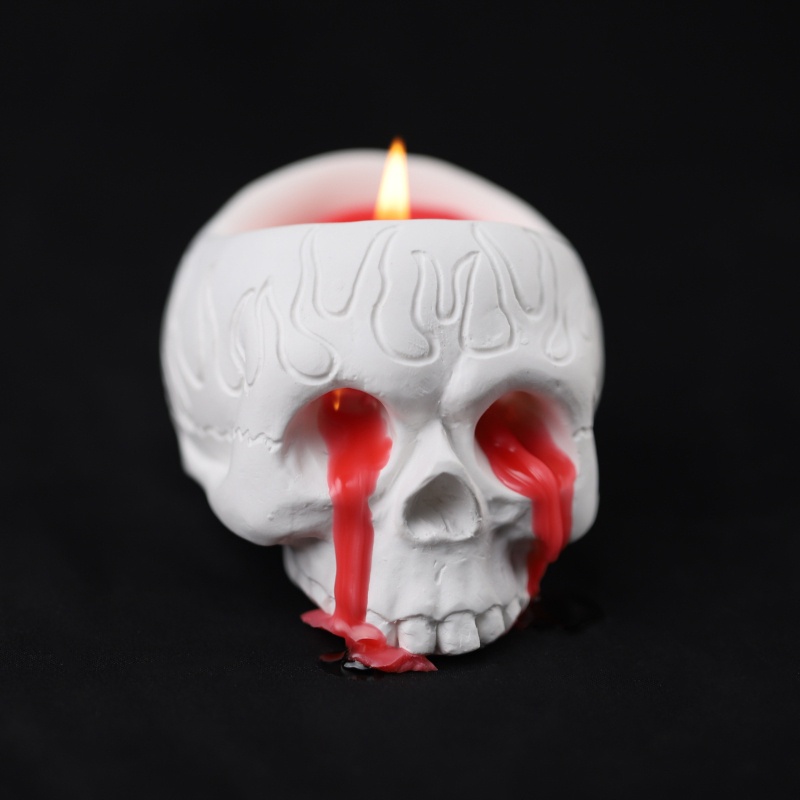 Khuôn Silicone Làm Nến / Xà Phòng Hình Đầu Lâu 3D Độc Đáo