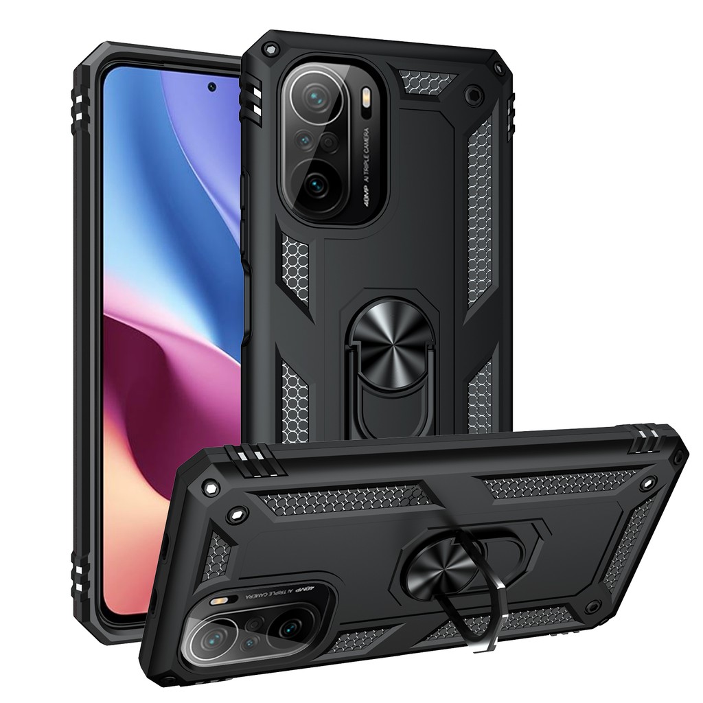 Ốp lưng Xiaomi Redmi K30 K30i K30 Racing K40 Pro Mi 11i Poco X2 F3 chống sốc 2 lớp kèm nhẫn iring làm giá đỡ