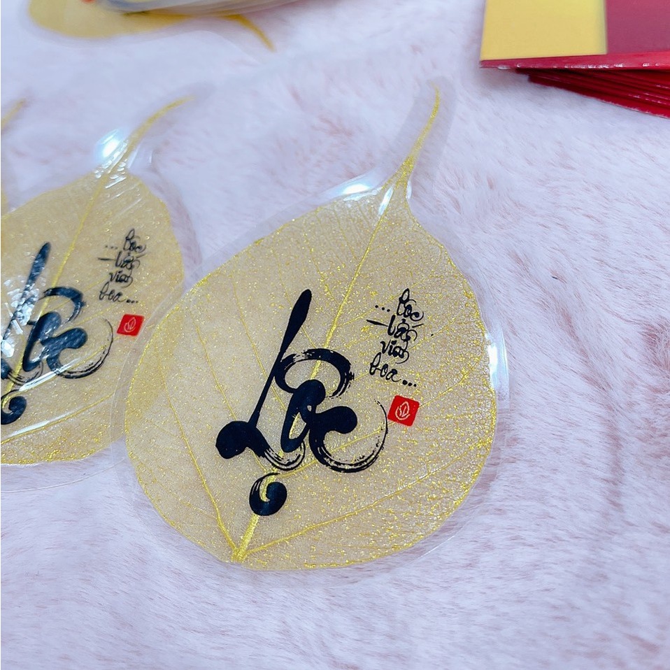 Lá bồ đề - Lá mạ vàng, size bé, phù hợp để trong ốp điện thoại, trong ví mang theo bên mình