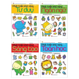 Sách - Combo Phát Triển Khả Năng: Ngôn Ngữ + Sáng Tạo + Toán Học + Tư Duy (4 - 6 Tuổi) (Bộ 4 Cuốn)