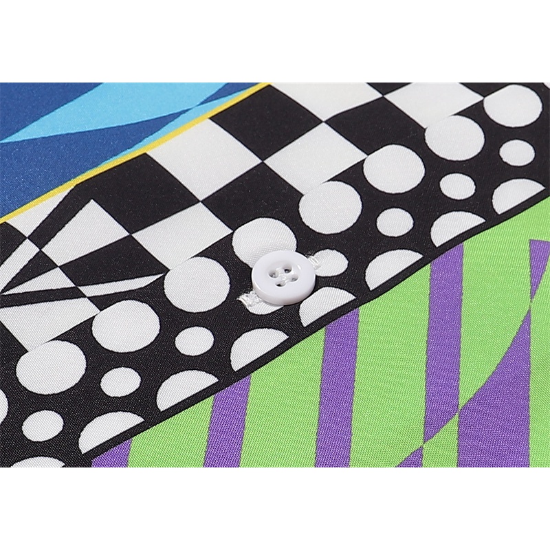 Áo Sơ Mi Versace Tay Ngắn Dáng Rộng In Chấm Bi Phối Màu Tương Phản Cá Tính