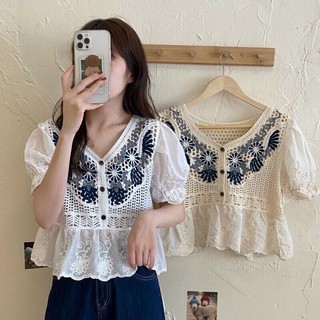 Áo ren thêu pha thô cực đẹp