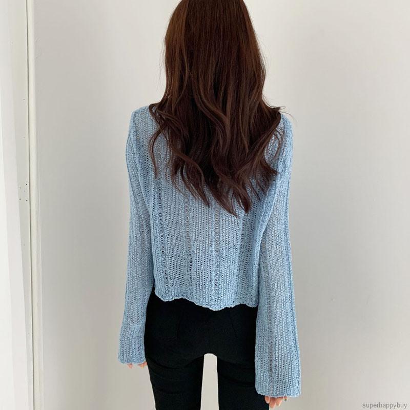 Áo Sweater Dệt Kim Dáng Rộng Tay Dài Thiết Kế Thanh Lịch Cho Nữ | BigBuy360 - bigbuy360.vn