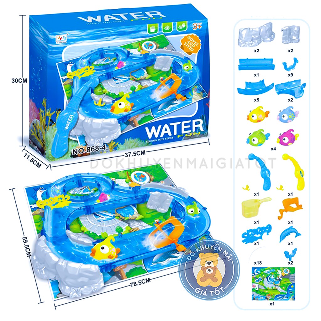 Bộ đồ chơi câu cá cho bé có vòng trượt nước bằng nhựa an toàn 868-4 - Đồ khuyến mãi giá tốt