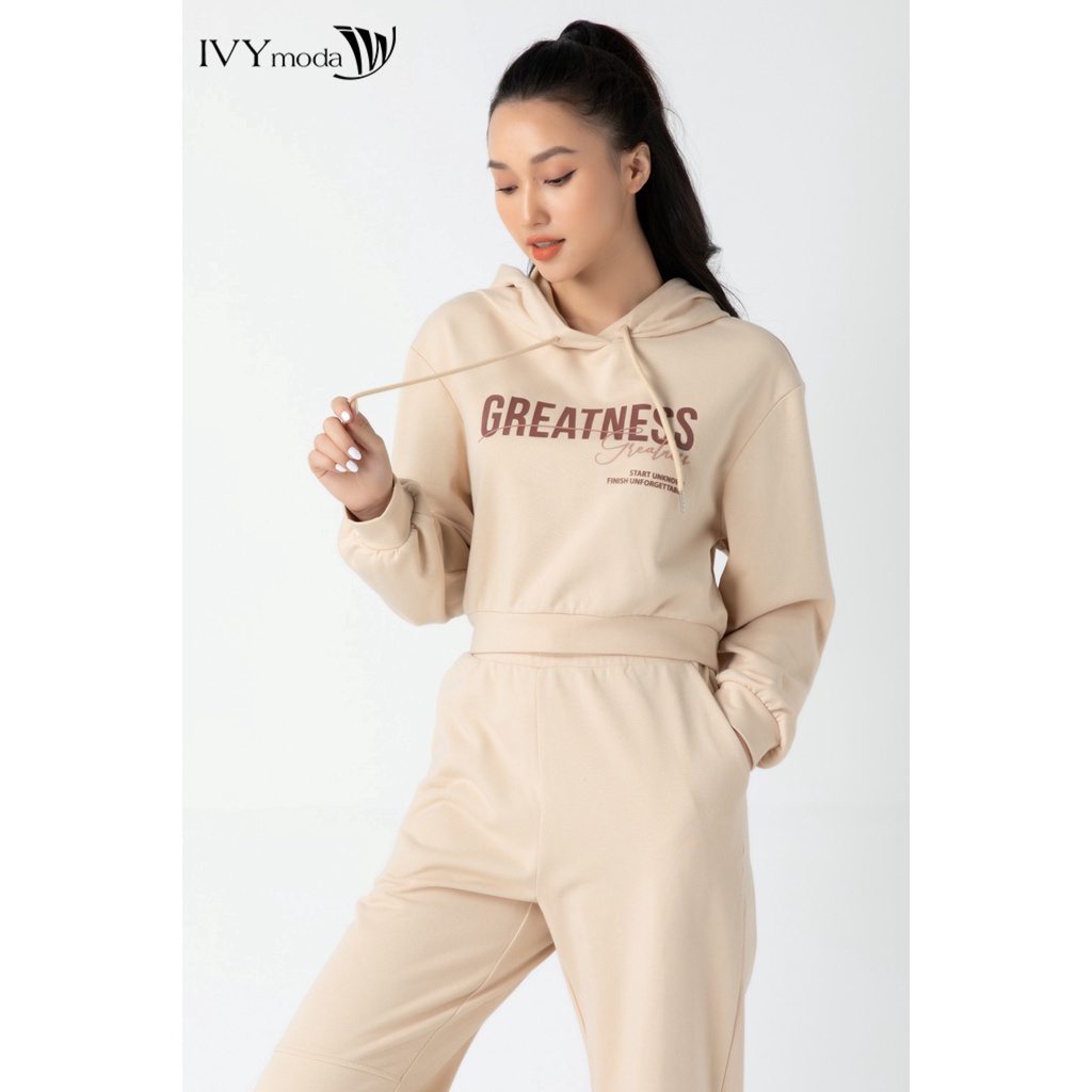 Bộ nỉ nữ in chữ Greatness IVY moda MS 59B8997 | BigBuy360 - bigbuy360.vn