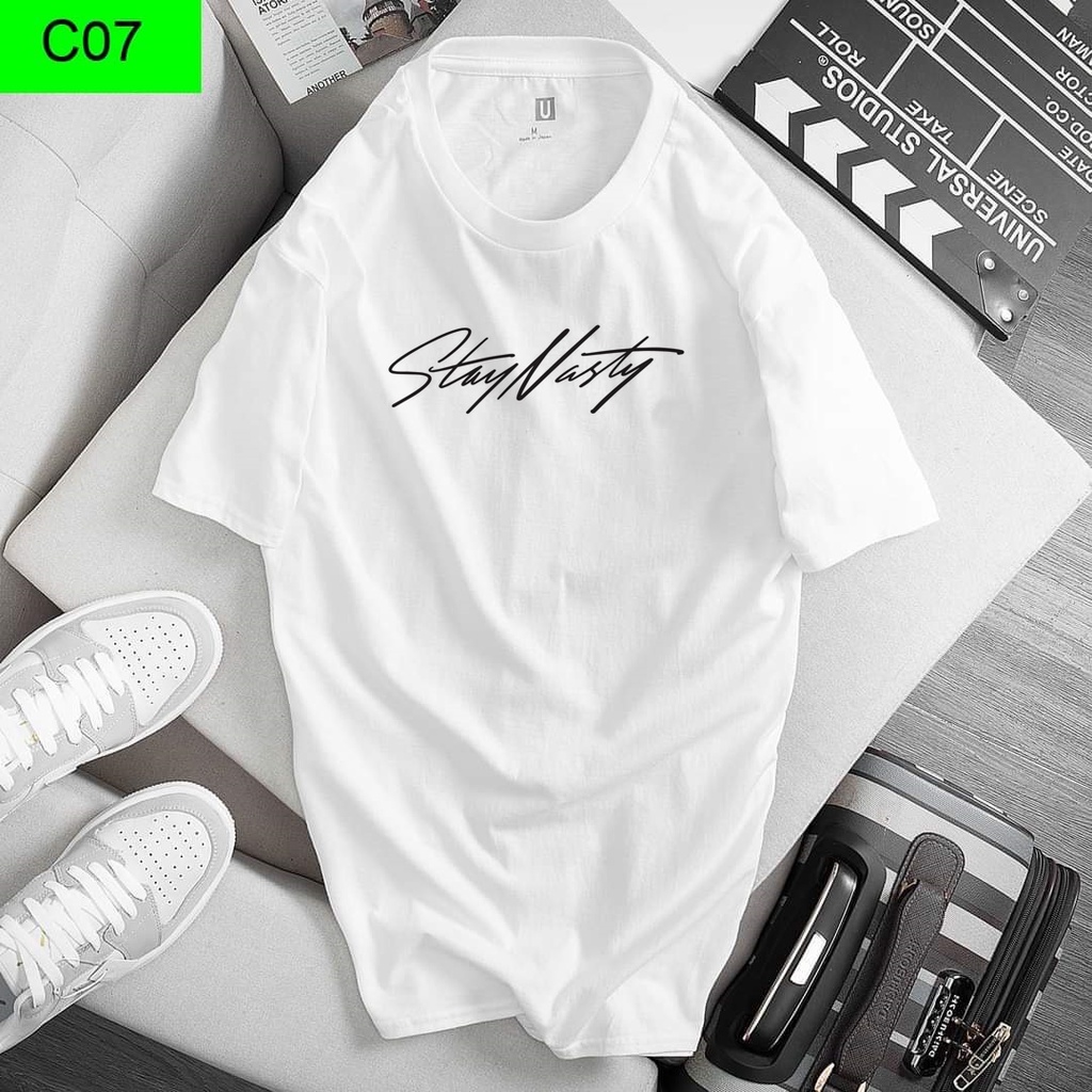 Áo thun tay lỡ nam nữ chữ stay nasty from rộng đẹp2020