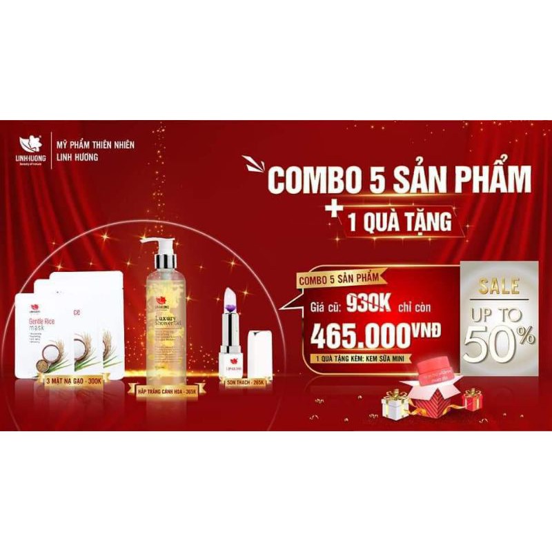 COMBO SỮA TẮM + SON THẠCH + NẠ + KEM SỮA 5g