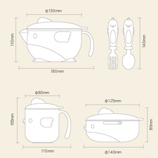 SET 5 MÓN-BỘ BÁT ĂN DẶM CHO BÉ( kèm clip+ ảnh thật)