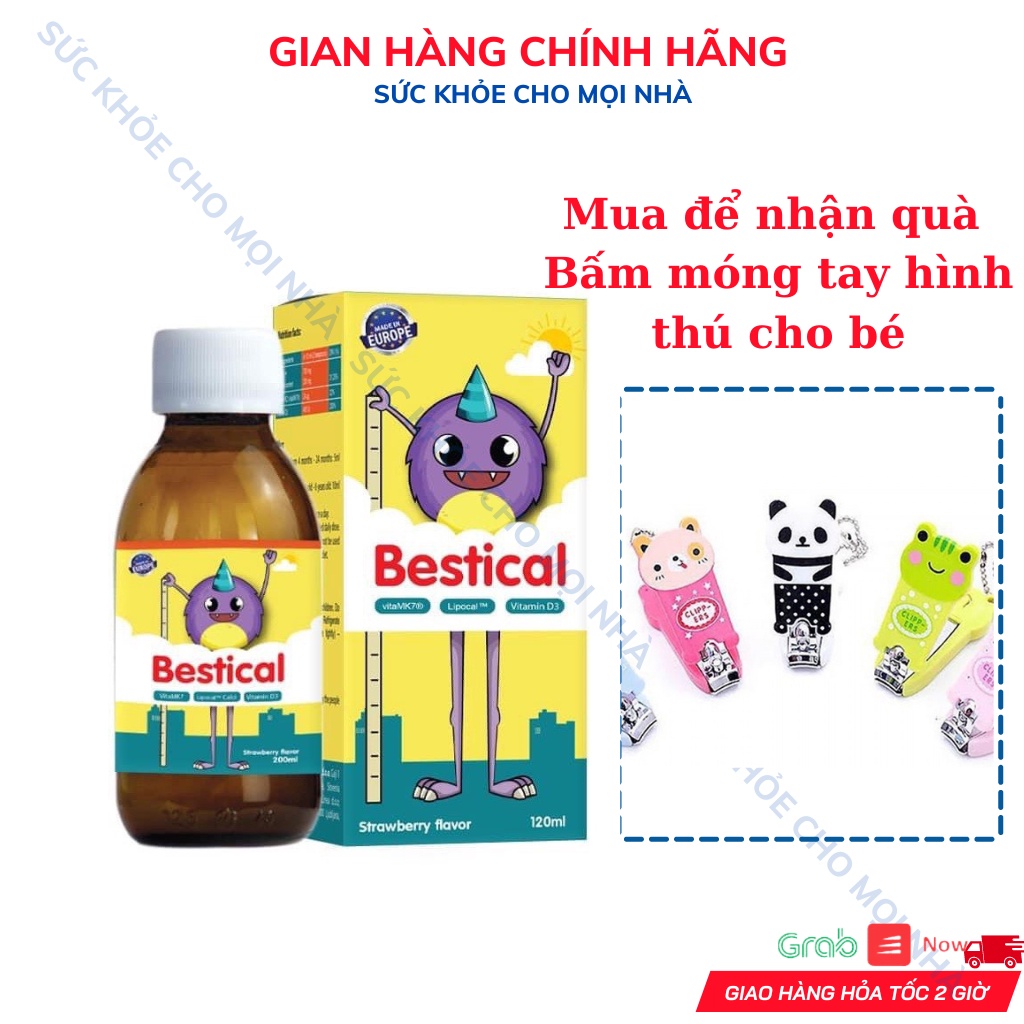 Siro Bestical bổ sung calci vitamin d3.vitamin k2 giúp bé phát triển chiều cao,xương răng chắc khỏe.suckhoechomoinha