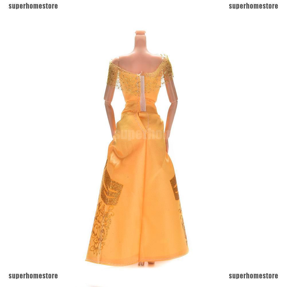 1 Đầm Cưới Màu Vàng Cho Búp Bê Barbie Belle 22cm / 8.66 "