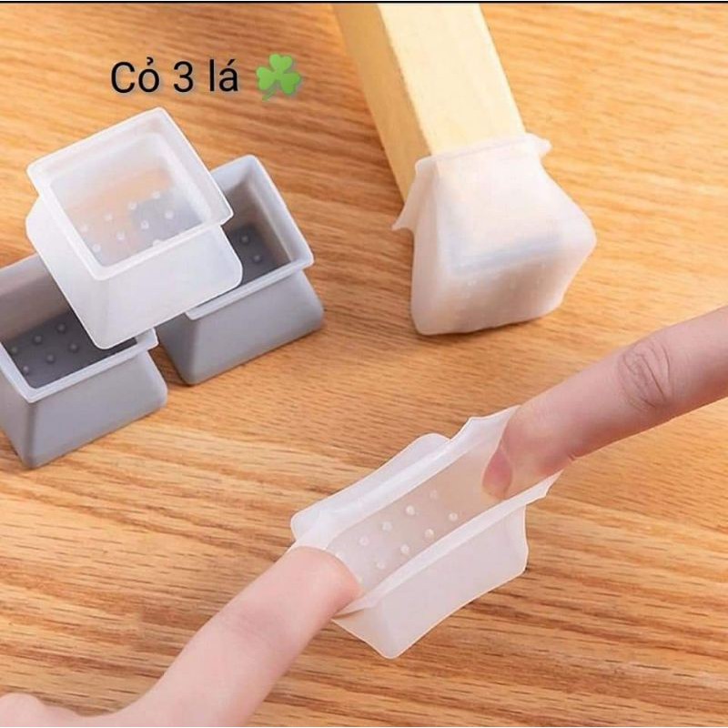 set 4 nút silicon co giãn bịt chân bàn ghế chống bụi, chống ồn, chống trầy