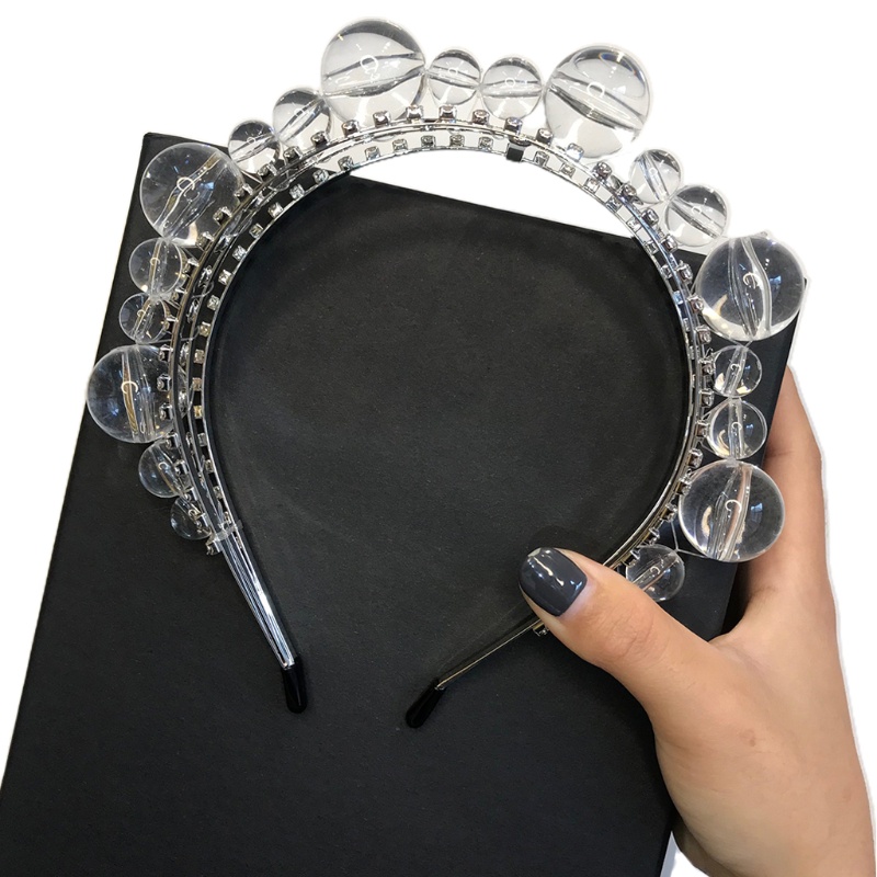 Băng Đô Cài Tóc Nhiều Lớp Đính Đá Pha Lê Trong Suốt Phong Cách Baroque Dành Cho Nữ