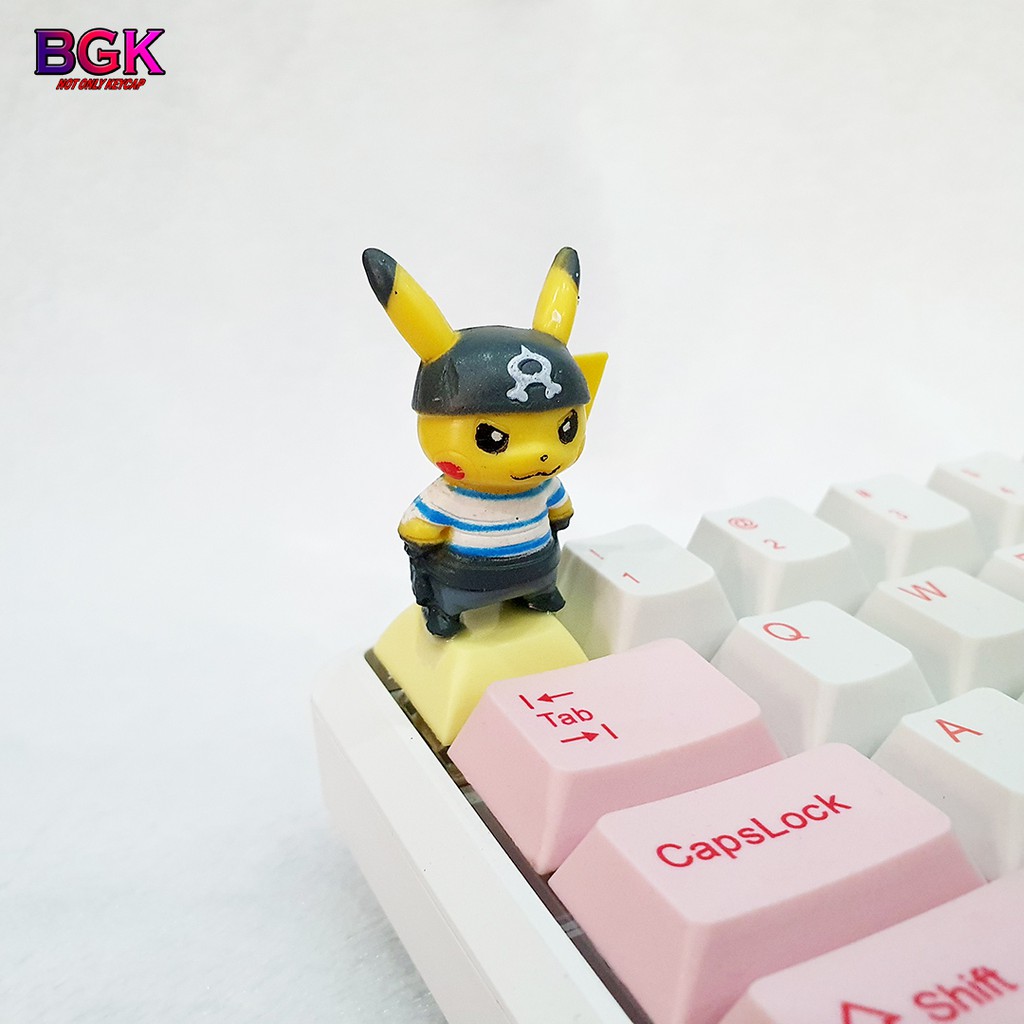 Keycap lẻ hình Pikachu cosplay siêu dễ thương và độc đáo( Keycap Artisan )