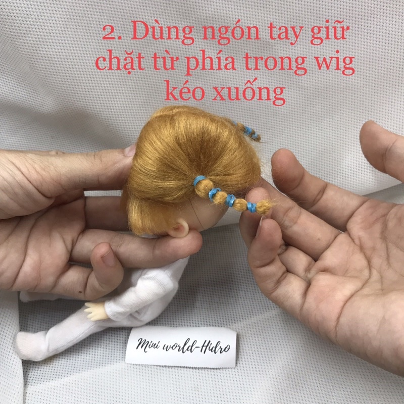 Wig cho búp bê BJD 1/12 tóc giả cho búp bê, wig len HandMade