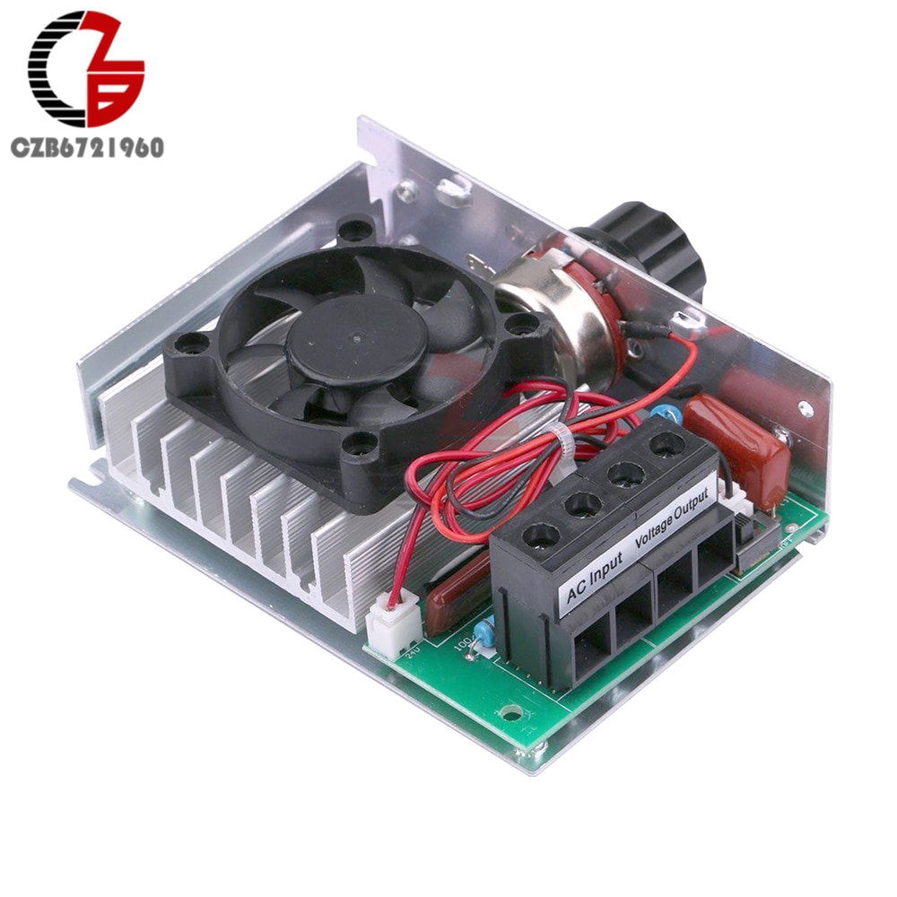 10000W High Power SCR Voltage Regulator Speed Controller Temperature Control Switch Dimmer Thermostat Cooling Fan 110V 220V AC