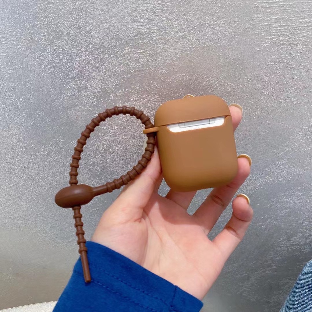 Vỏ Bảo Vệ Hộp Sạc Tai Nghe airpods 1/2/3 pro Bluetooth Bằng Silicon Mềm Màu Kẹo Họa Tiết Hoạt Hình