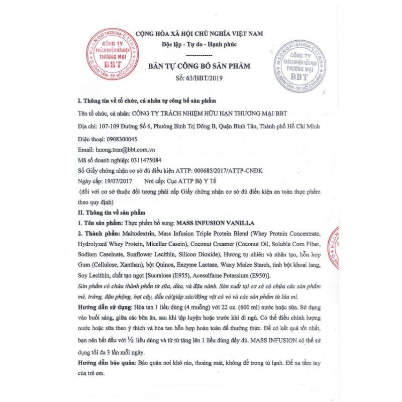 Sữa Tăng Cân 1kg Mass infusion | BigBuy360 - bigbuy360.vn