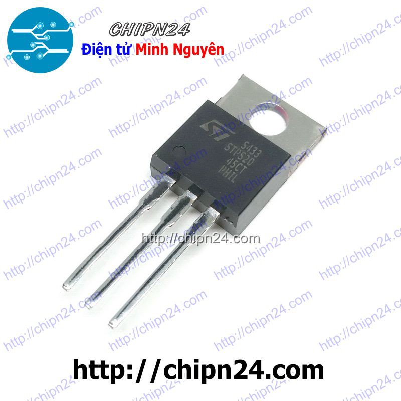 [1 CON] Diode STPS2045CT TO-220 20A 45V (STPS2045 STPS 2045 2045CT) [Diode Schottky]