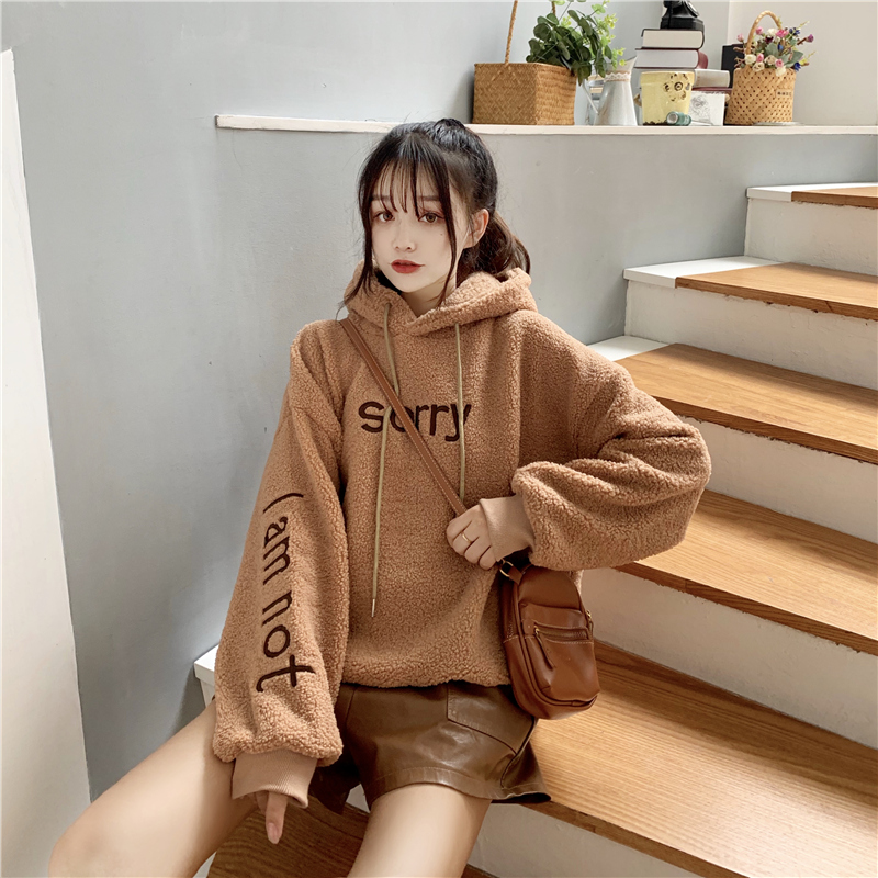 Áo Hoodie Tay Dài Dáng Rộng Thời Trang Cho Nữ