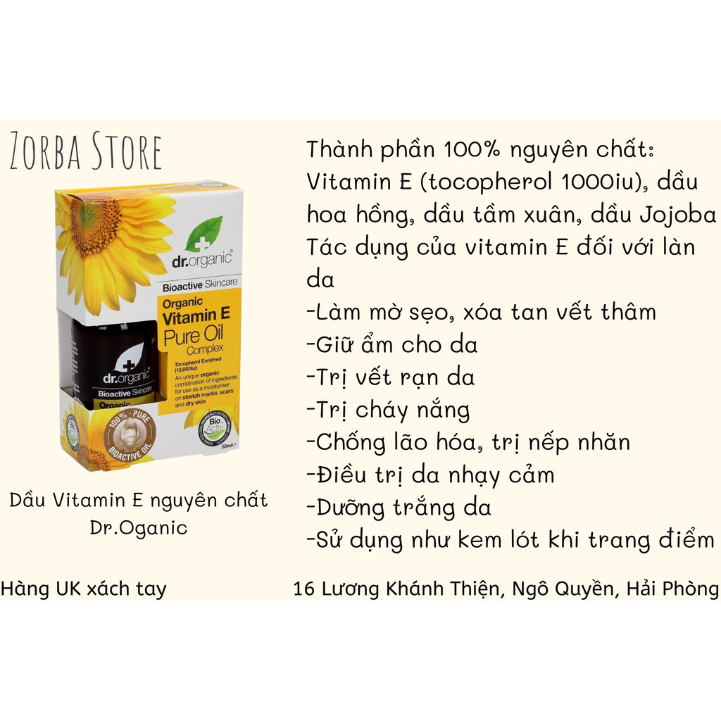 Tinh dầu Vitamin E nguyên chất Dr Organic Vitamin E Pure Oil Complex 50ml | BigBuy360 - bigbuy360.vn