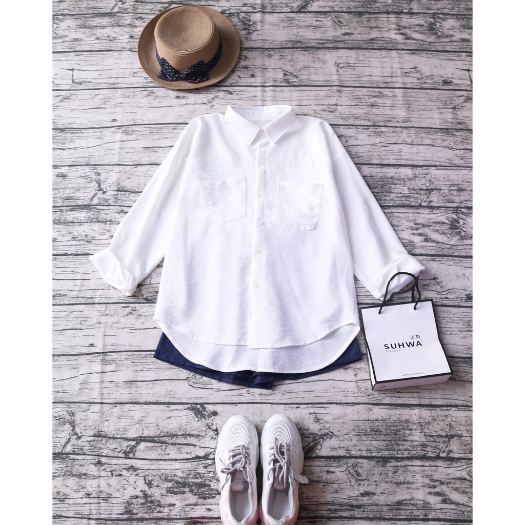 ÁO SƠ MI TRẮNG VẠT HIGHLOW