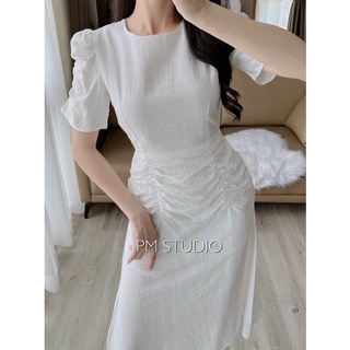 VÁY DÚM EO TAY BỒNG CỔ TRÒN