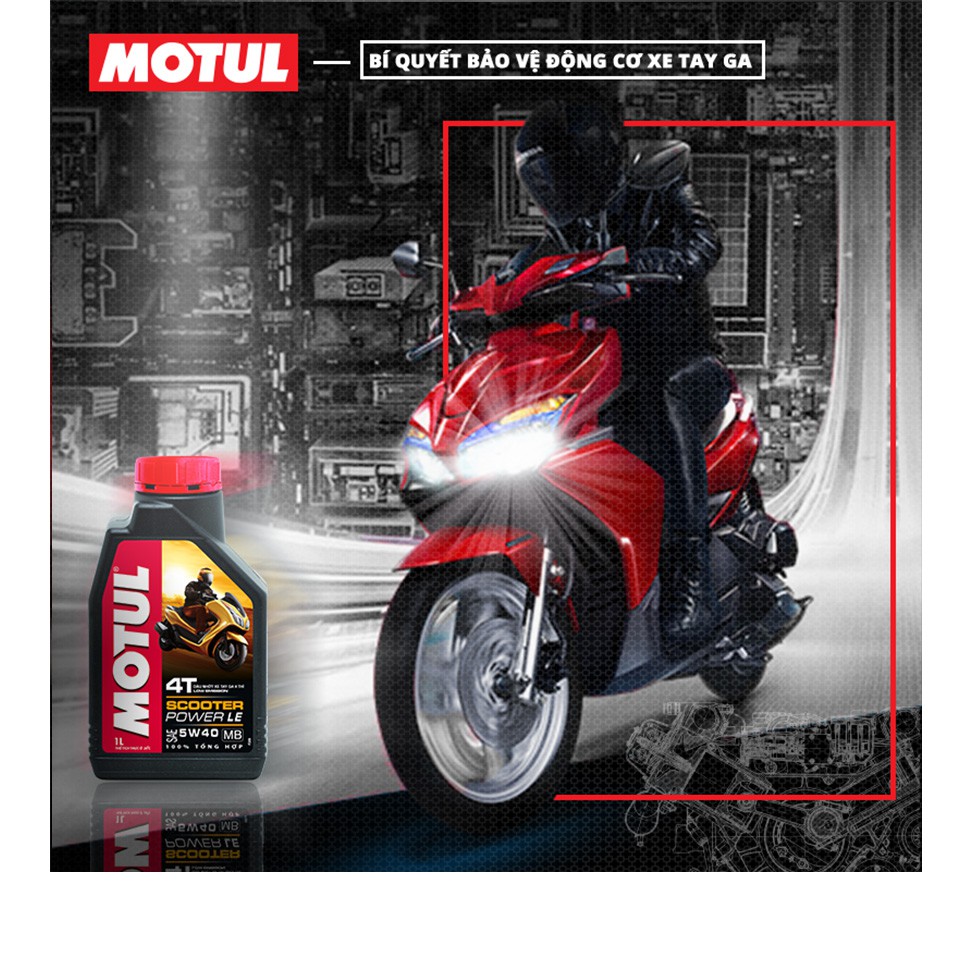 Nhớt xe ga MOTUL SCOOTER POWER 5W40 800ml - Tặng phễu thay nhớt