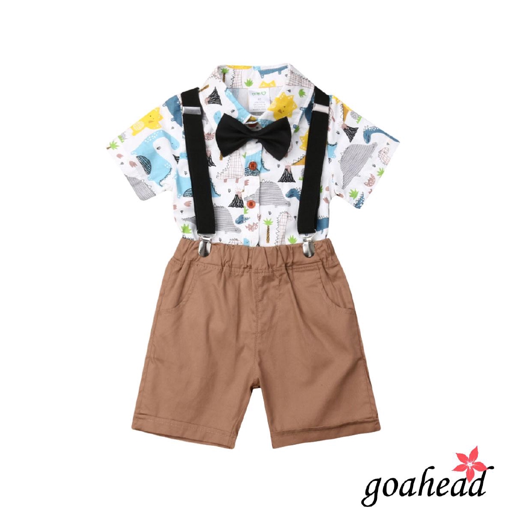 Bộ áo sơ mi + quần short kiểu dáng dễ thương dành cho bé trai