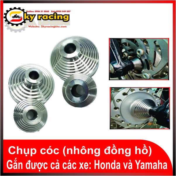 Bộ chụp cóc Inox 304 CNC cho HONDA và YAMAHA