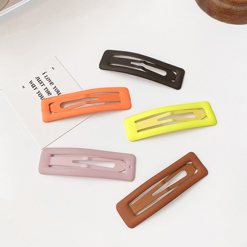 Set 1/2 kẹp tóc mái màu sắc đơn giản phong cách Hàn Quốc cho nữ