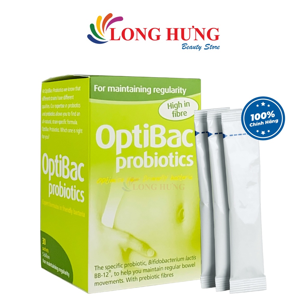 Men vi sinh OptiBac Probiotics For Maintaining Regularity bổ sung chất xơ hỗ trợ tiêu hóa (30 gói)