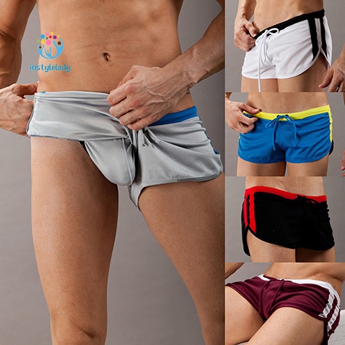 Quần bơi chất liệu polyester và nylon có 4 kích thước tùy chọn thoải mái màu trơn thời trang cho nam