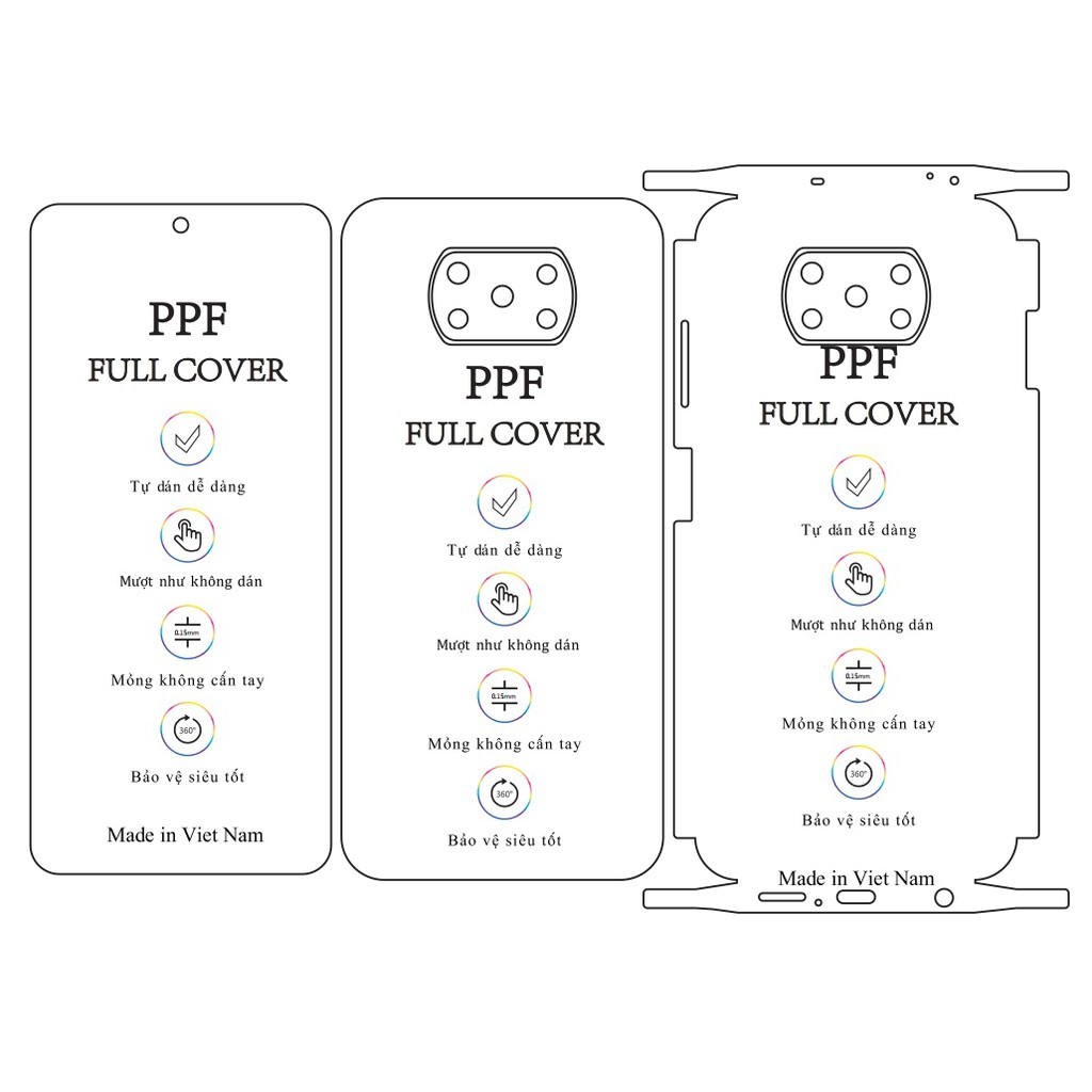 Dán dẻo PPF Poco X3 - Poco X3 Pro – Tặng cường lực camera