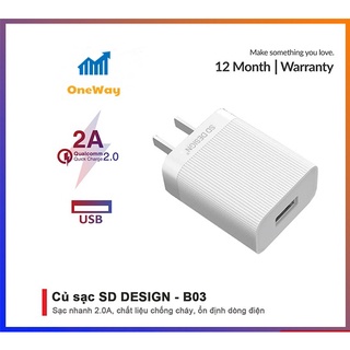 [GIẢM GIÁ] Củ sạc  B03 chính hãng hỗ trợ sạc nhanh cho các dòng điện thoại Iphone, samsung, oppo,... bảo hành 1 đổi 1