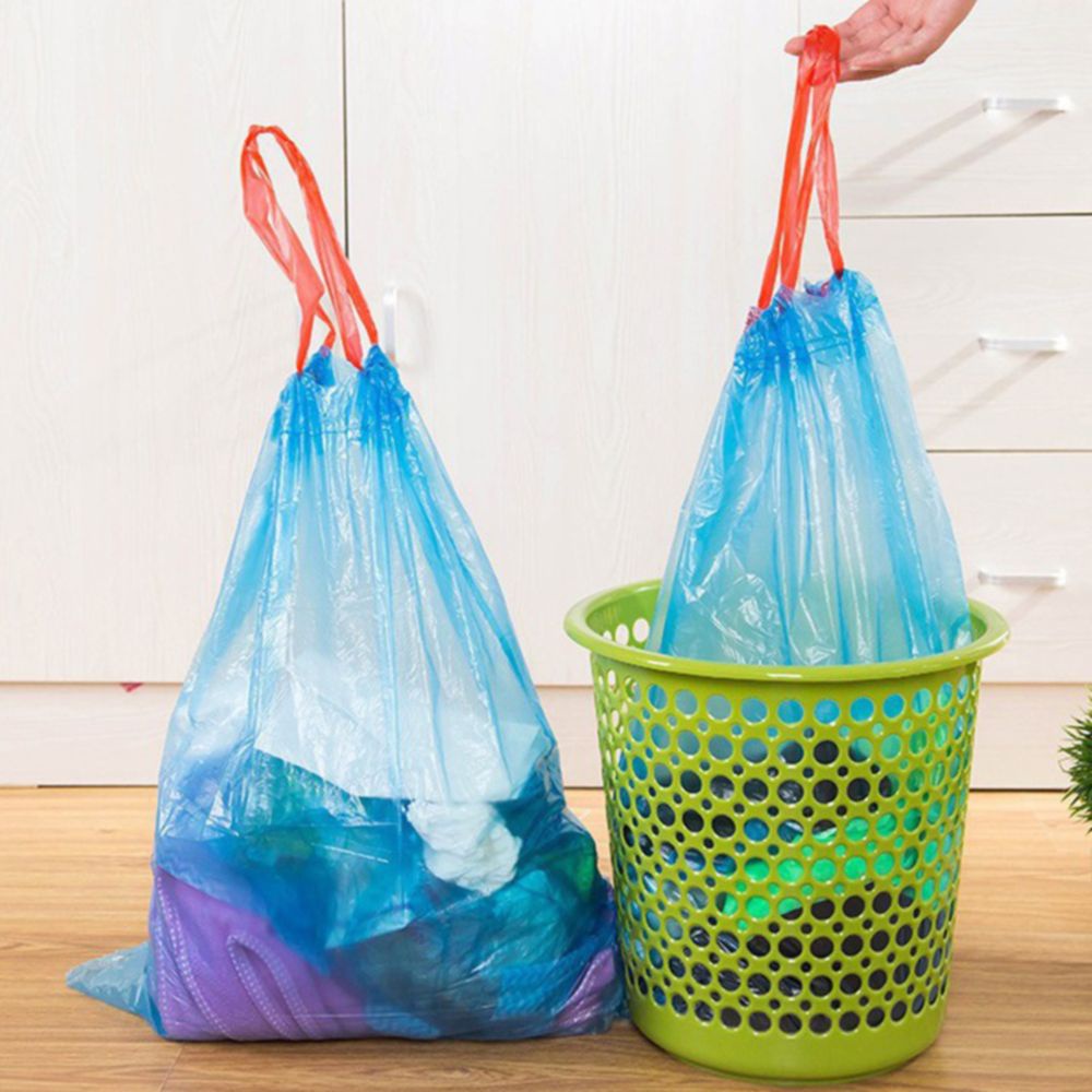 Túi đựng rác tự phân huỷ rất dai có dây rút - 45x50 cm - 15 túi/cuộn tiện dụng, sạch sẽ
