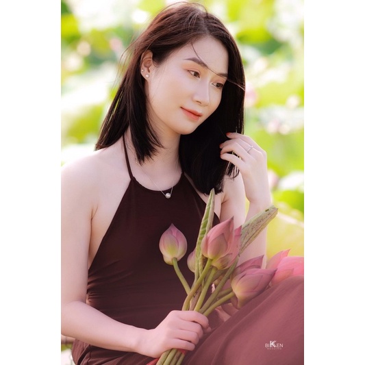 Váy Đụp Áo Yếm Chụp Sen/ 2 Màu Trắng Đen/ Ảnh Thật Của Shop