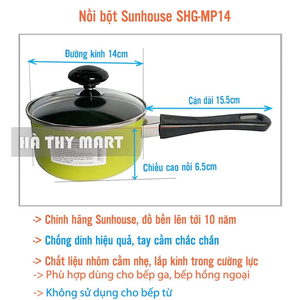 Nồi Nấu Bột Cho Bé Sunhouse Chống Dính Chính Hãng [2 Mẫu]