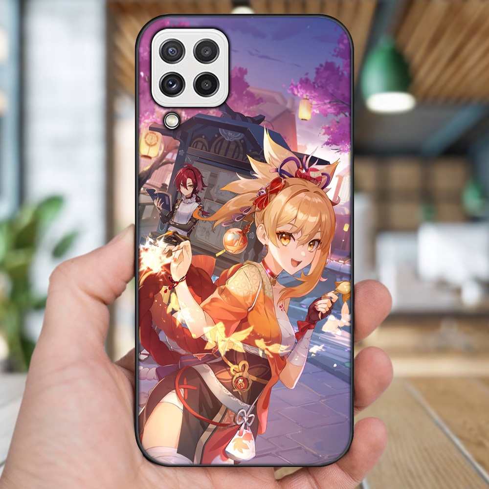 Ốp lưng Samsung A22 4G, A22 5G viền đen in hình Yoimiya Genshin Impact