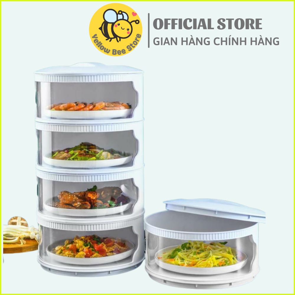Lồng bàn 5 tầng giữ nhiệt cao cấp, đậy bảo quản thức ăn chống ruồi muỗi, bụi bặm, nhựa ABS cao cấp