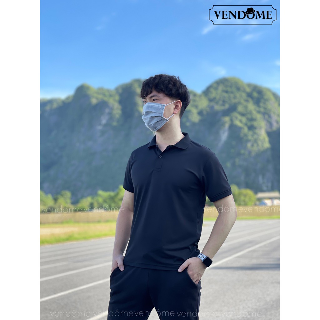 Áo polo nam trơn co giãn 4 chiều  Basic 2 màu Đen Trắng | BigBuy360 - bigbuy360.vn