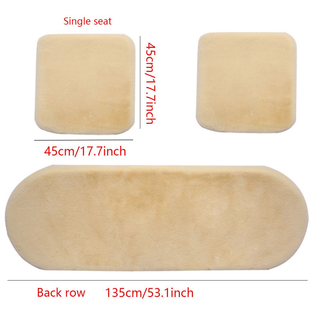 Đệm lót ghế ngồi ba mảnh bằng lông thỏ nhân tạo chống trượt giữ ấm vào mùa đông cho xe hơi