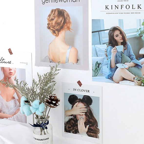 Tấm bìa tạp chí sắc nét và hiện đại, phụ kiện chụp hình hiện đại