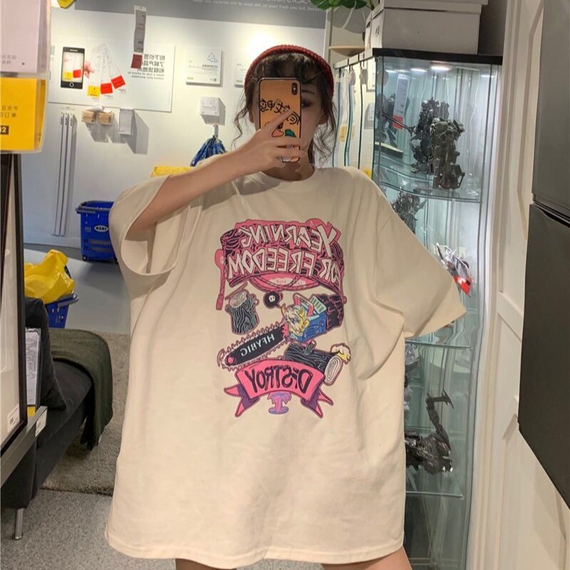 Áo Thun Nữ Tay Lửng Oversize